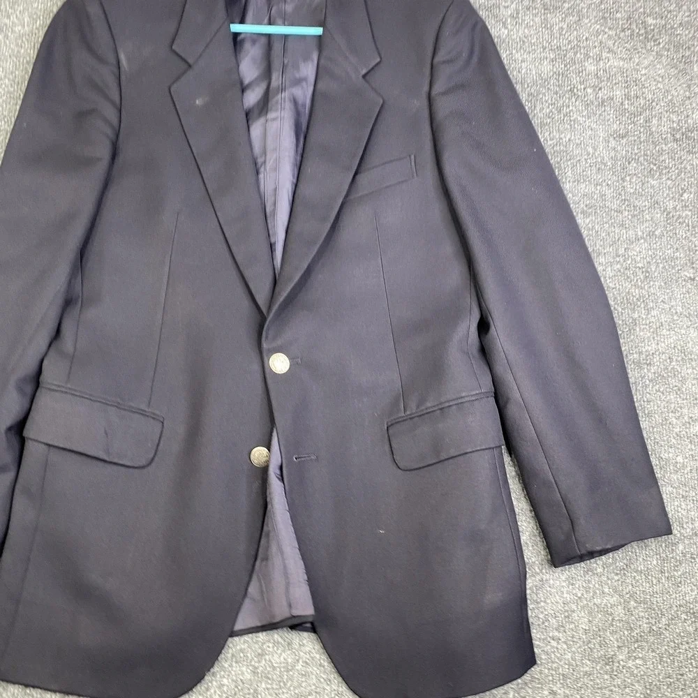 Vintage Yves Saint Laurent Blazer Sport Coat Mens 40 Navy Made France 80s